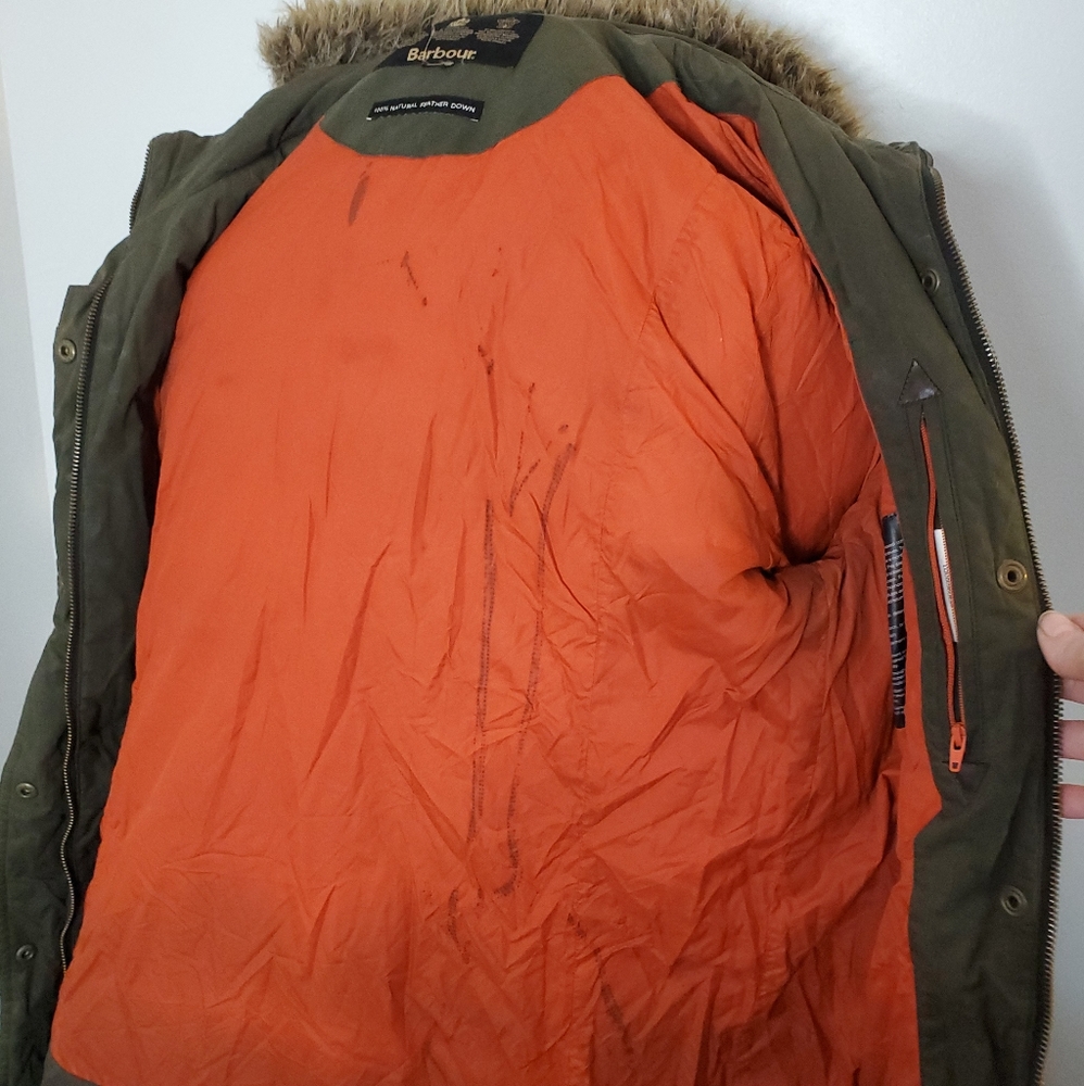 Barbour Storm Waxed Cotton Down Jacket 14 - Picture 6 of 8